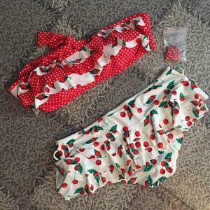 NWOT Juicy Couture Cherry Bikini Swimsuit